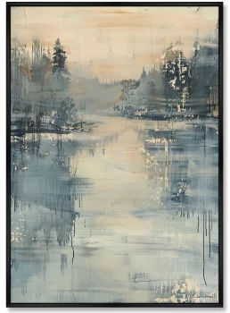 Композиция из двух репродукций картин на холсте Spring Floods in the Forest 75X105 / 75X105 CM