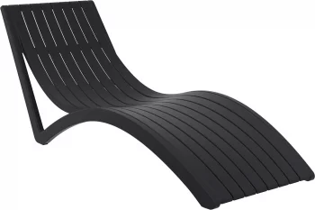 Шезлонг пластиковый Slim 180X72X70 CM чёрный