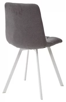 Стул CHILLI SQUARE UF860-19B тёмно-серый, ткань, белый каркас 46X55X89 CM
