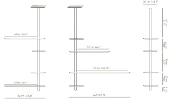 Подвесная угловая полка Unica 82X122X166 CM