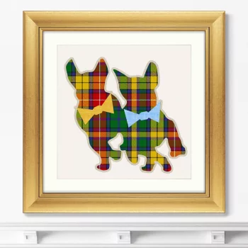 Постер Bulldogs in a Scottish cage 61X61 CM