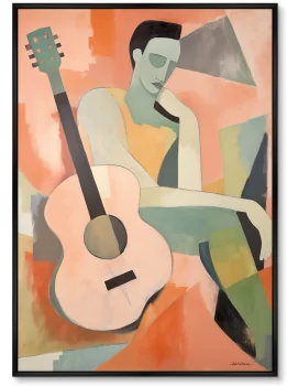 Постер на холсте Lonely musician 75X105 CM