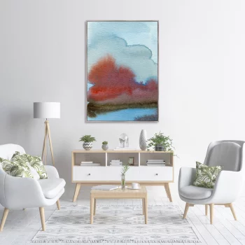 Постер Trees by the lake in late October 75X105 CM