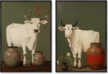 Набор из двух постеров на холсте Cows 75X105 / 75X105 CM