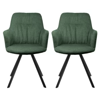 Комплект из 2 стульев Grant зелёный шенилл на поворотном механизме 120X61X92 CM