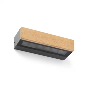Уличный настенный светильник Doro-13 LED 2x6.5W 3000K дерево 22.2X7.8X5.1 CM