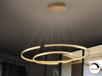 Подвесной светодиодный светильник Elipse золотой большой DIM BLUETOOTH 120X60X105 CM