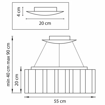 Подвесная люстра Nubi 55X55X90 CM