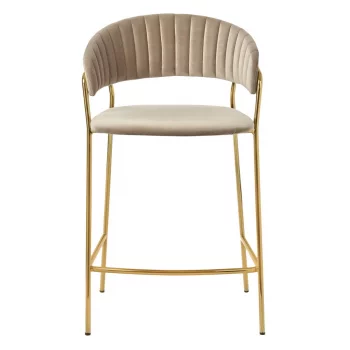 Комплект из 2 полубарных стульев Turin латте с золотыми ножками 52X52X92 CM
