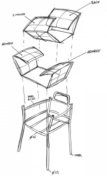 Стул c подушками Brezza 62X55X79 CM