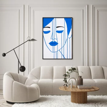 Постер на холсте Through the blue strings 75X105 CM
