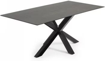 Стол Arya 180X100X75 CM чёрные ножки черная керамическая столешница