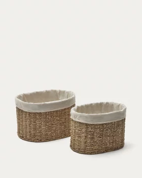 Набор из 2 корзин среднего размера из натурального волокна Tossa 35X25X22.5 CM