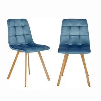 Комплект из 2 стульев Easy тёмно-бирюзовый с ножками под дерево 45X55X88 CM