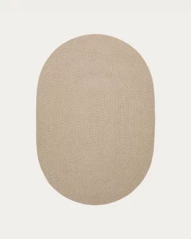 Овальный бежевый ковер Rodhe из 100% PET 160X230 CM
