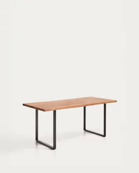 Обеденный стол Uxue из массива акации на чёрных стальных ножках 160X90 CM
