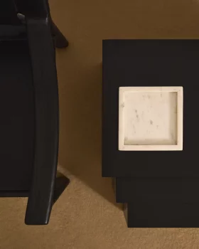 Комплект из 3 черных лакированных столиков-трансформеров Litto 60X40X40 CM