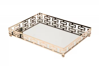 Декоративный поднос с зеркальным основанием 35X25X5 CM