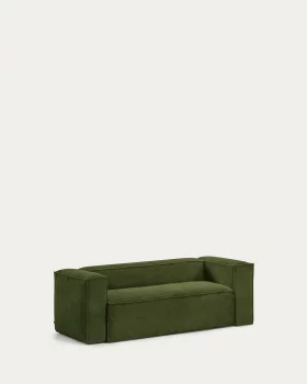 Двухместный диван Blok из толстого вельвета, зелёный 210X100X69 CM