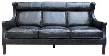 Диван кожаный 198X96X105 CM чёрный