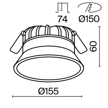 Встраиваемый светильник Окно 15.5X15.5X6 CM