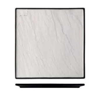 Блюдо квадратное 30*30 см Relief белое с черным бортом фарфор P.L. Proff Cuisine [1]