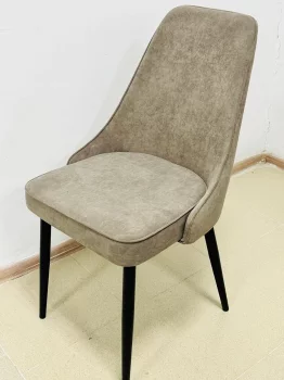 Поворотный стул БЕРТИ B22 серый, велюр, черный каркас 46X45X97 CM