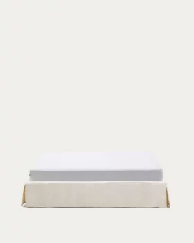 Основание кровати Jaira со съемным чехлом из белого шенилла для матраса 180X200 CM