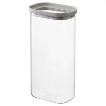 Банка для хранения прямоугольная vacuum glass, 1,75 л, светло-серая