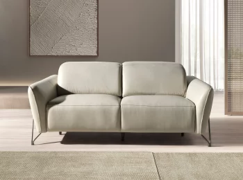 2-местный диван с реклайнером из песочной кожи 164X111X104 CM