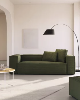 Трехместный диван Blok из зеленого вельвета 240X100X69 CM