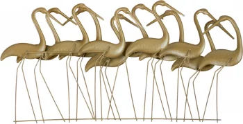 Настенное панно из металла Cranes 82X42 CM