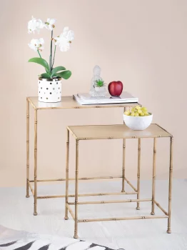 Набор из двух столиков Bamboo 56X32X55 / 47X29X47 CM