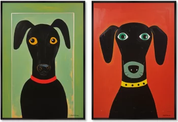Набор из двух постеров на холсте Dog 75X105 / 75X105 CM