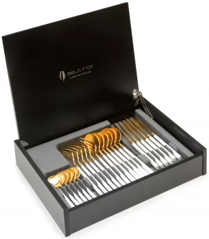 Набор столовых приборов 24 предмета Belo Inox Neo White Gold