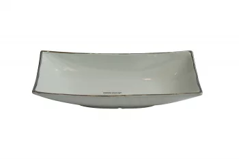 Блюдо декоративное серое 30X15X6 CM
