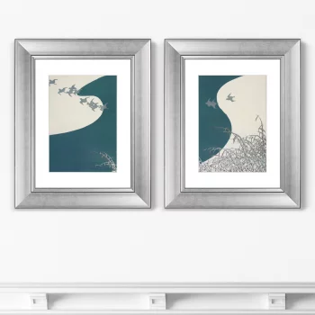 Диптих Birds from Momoyogusa-Flowers 41X51 / 41X51 CM