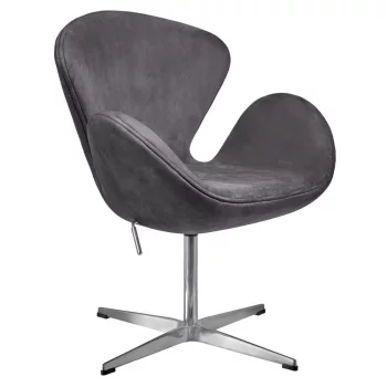 Кресло SWAN STYLE CHAIR тёмно-серый, искусственная замша 61X70X80-95.5 CM