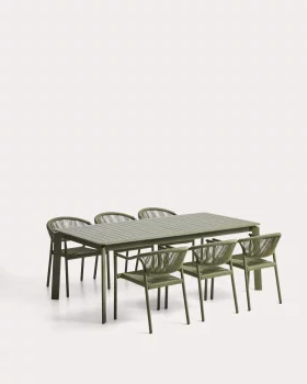 Комплект: раздвижной стол Brela и 6 штабелируемых стульев Livadia 205X100 CM