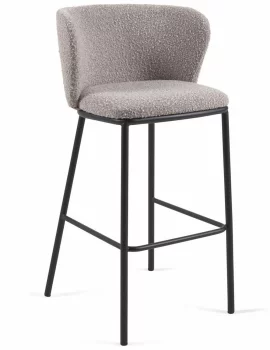 Барный стул Ciselia 54X48X102 CM серая ткань букле