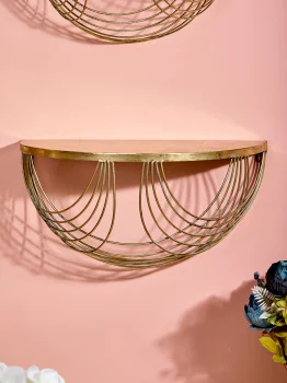 Настенная консоль золотистая 50X24.5X25 CM