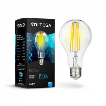 Светодиодная лампа Voltega Crystal Груша A60 E27 15Вт 4000K