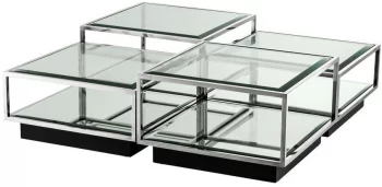 Набор из четырёх столиков Tortona 65X65X32 / 65X65X32 / 65X65X40 / 65X65X40 CM
