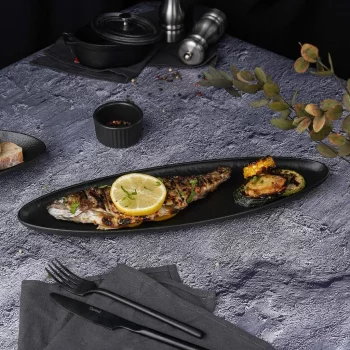 Блюдо Black Raw Stellar 40X12 CM