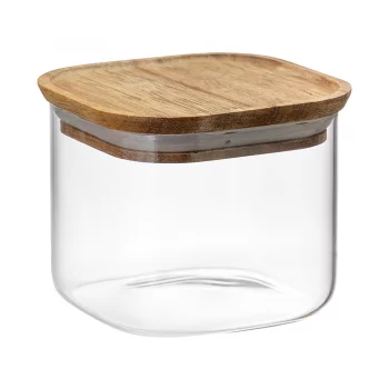 Банка для хранения квадратная glass acacia, 600 мл