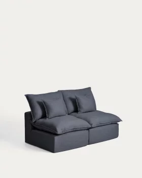 Модульный диван на 2 места Anarela с чехлом Dark Grey 180X107X64 CM