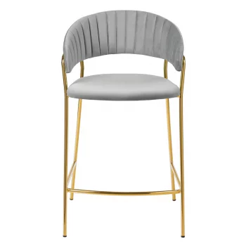 Комплект из 2 полубарных стульев Turin серый с золотыми ножками 52X52X92X65 CM