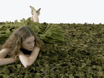 Ковёр из войлока Little field of flowers 200X300 CM зелёный