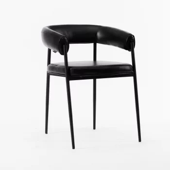 Стул Манчестер черная экокожа ножки металл черный 57X57X75 CM