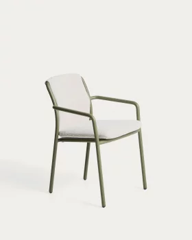 Садовый штабелируемый стул Linosa с бежевой подушкой 56X61X80 CM